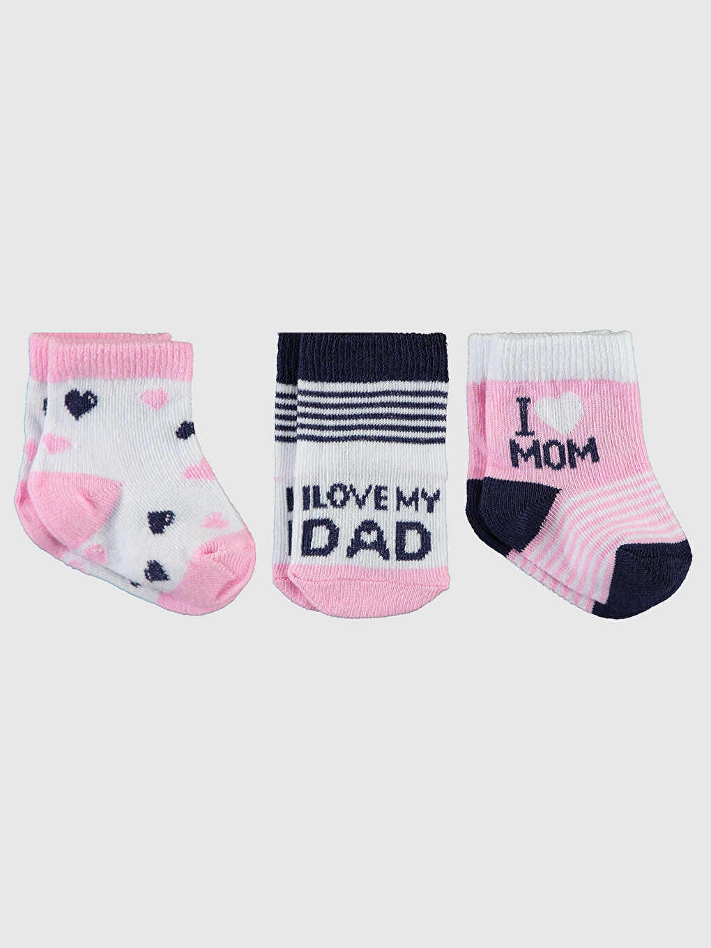 Baby Kız Bebek 3'lü Çorap Set Yenidoğan Pembe