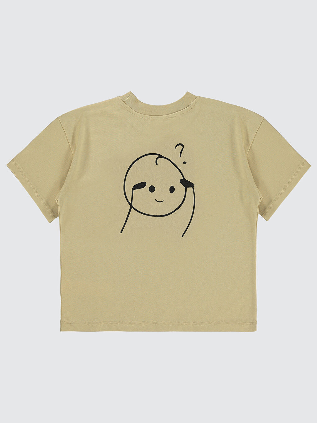 Ekru Mivil Oversize Çocuk Tişört 10-13 Yaş Yulaf Sütü-1