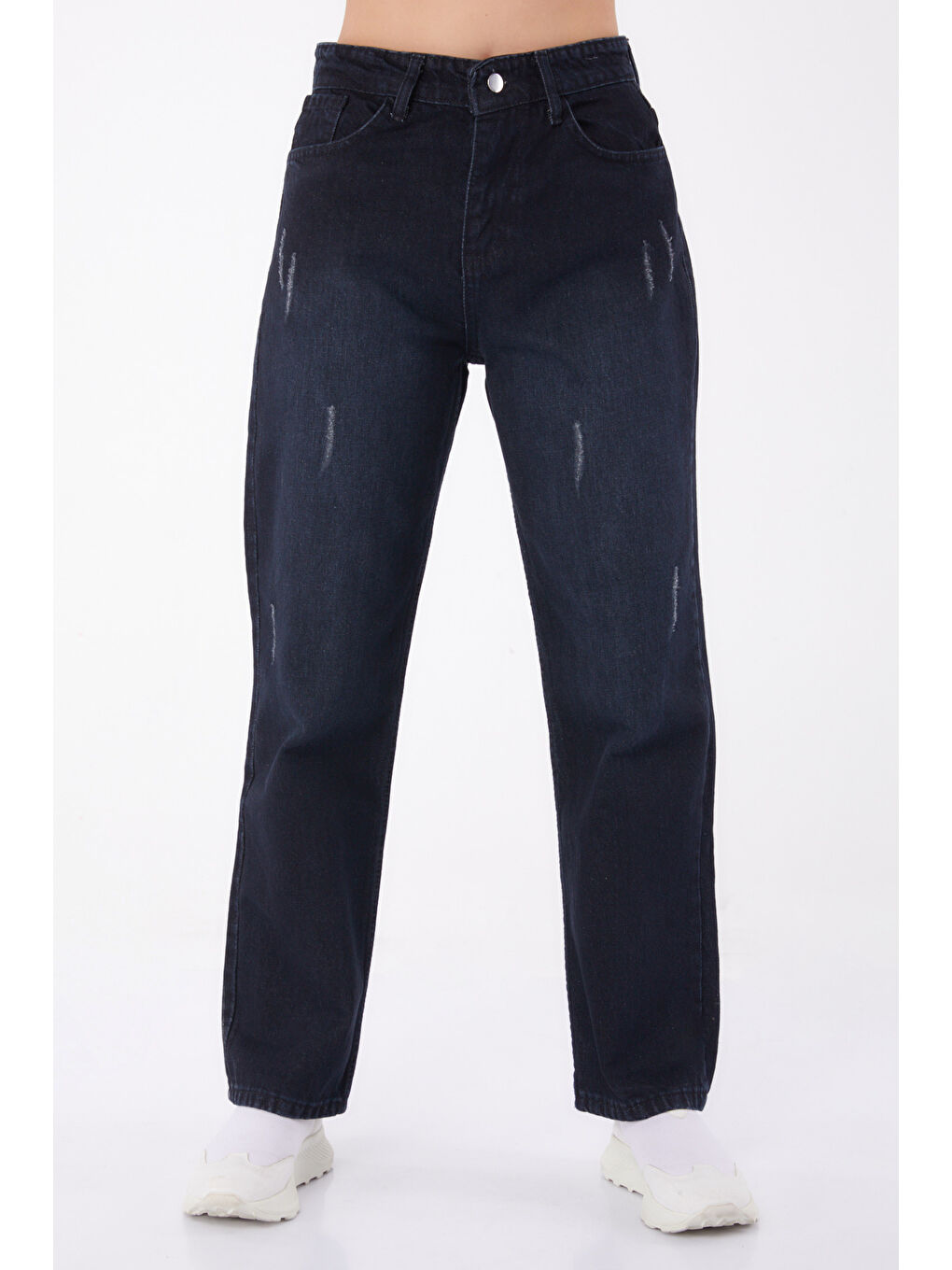 Orta Kadın Antrasit Bol Paça Jean Pantolon - 25181-1