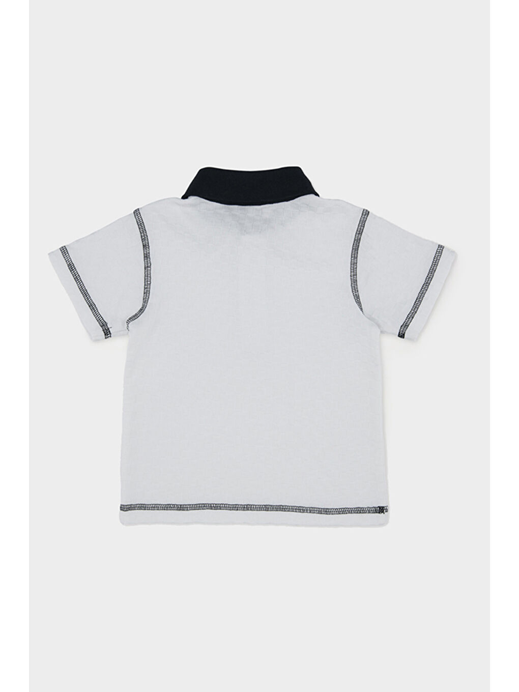 Erkek Bebek Beyaz Polo Yaka Tişört-1