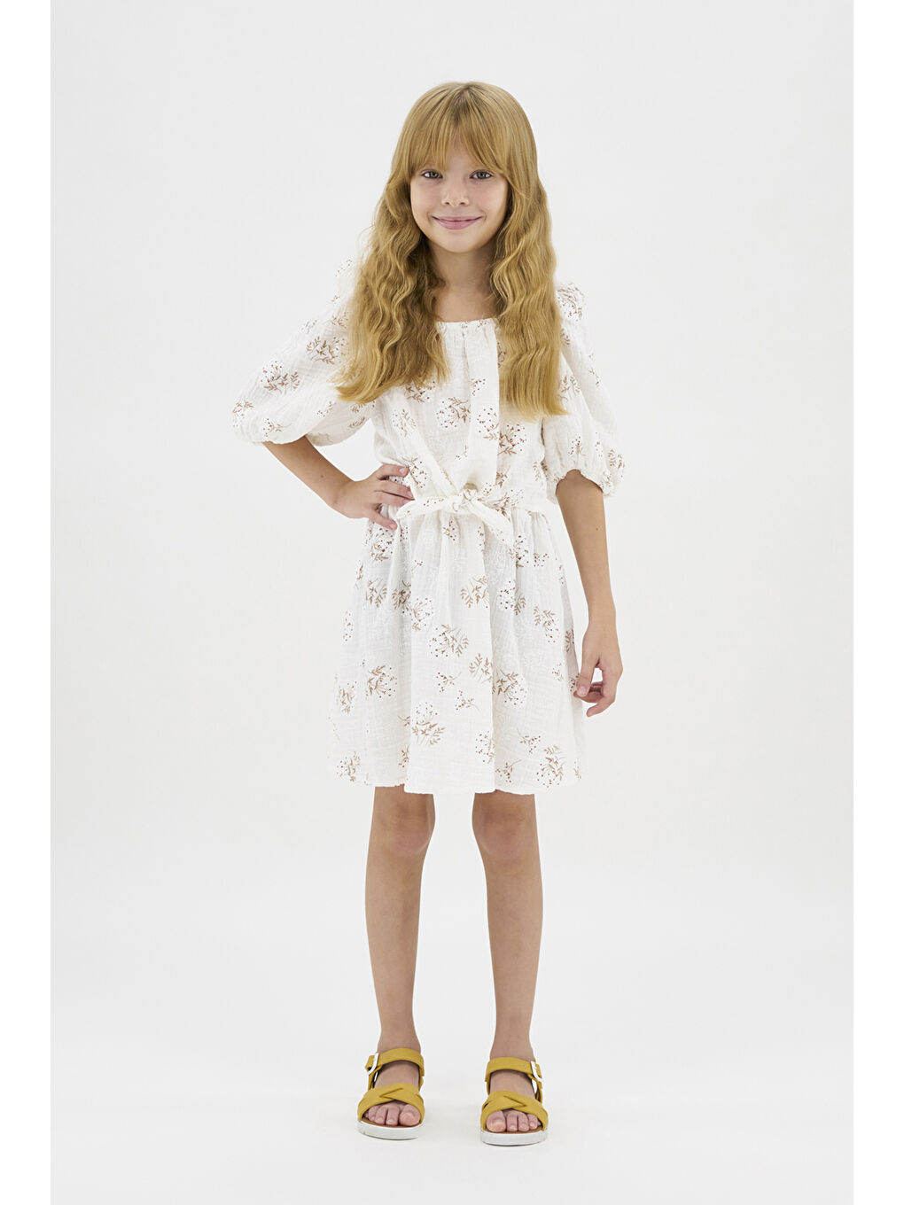 Kız Çocuk Çıtır Desenli Ekru Bluz