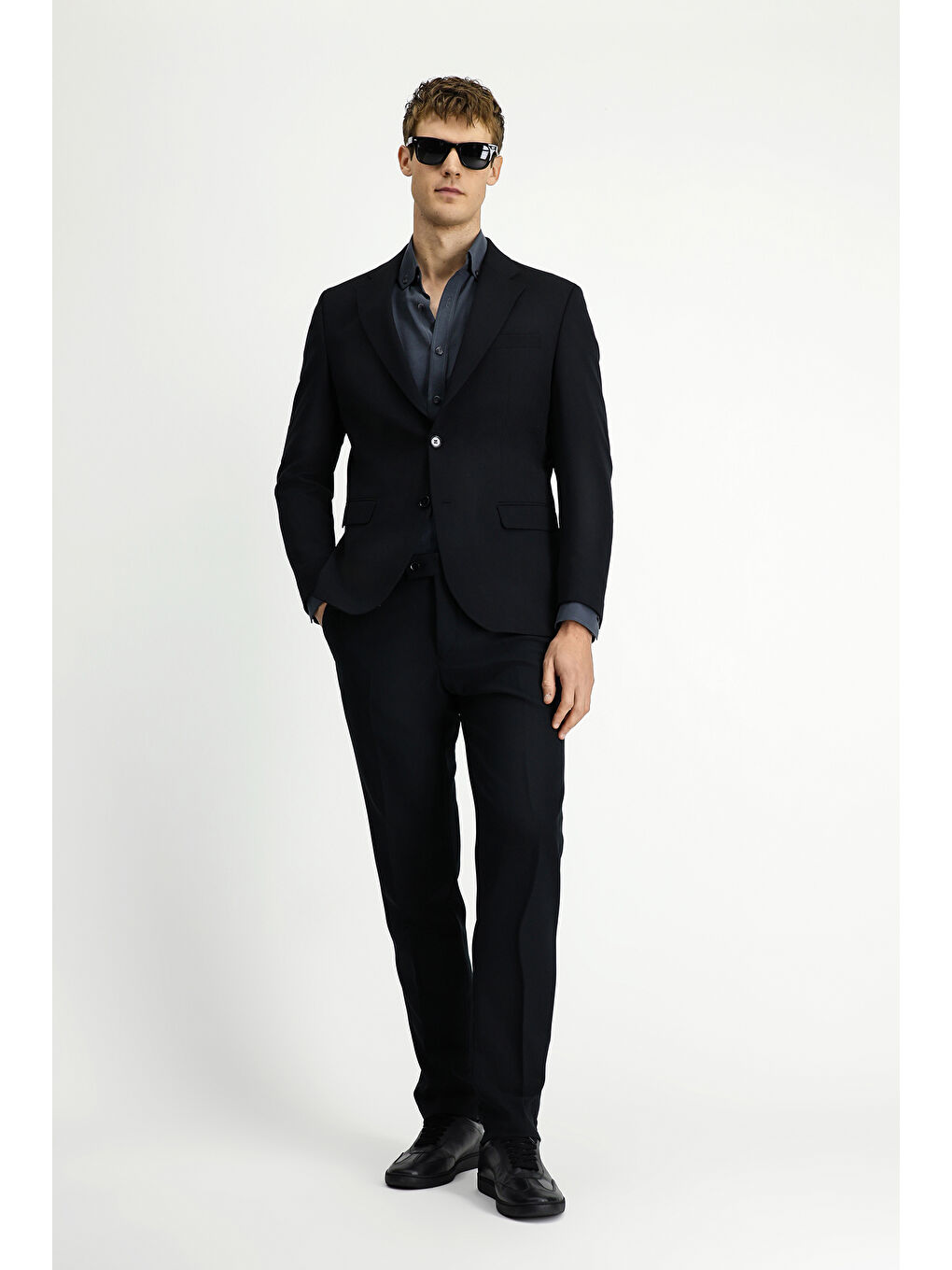 Siyah Super Slim Fit Ekstra Dar Kesim Klasik Takım Elbise