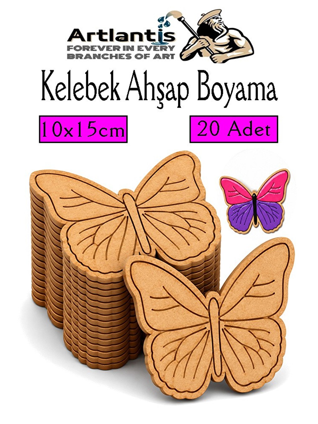 Ahşap Boyama Böcekler 20 Adet 10x15cm Boyama Böcek Figürleri Etkinlik Çocuk Gelişim Motor Beceri