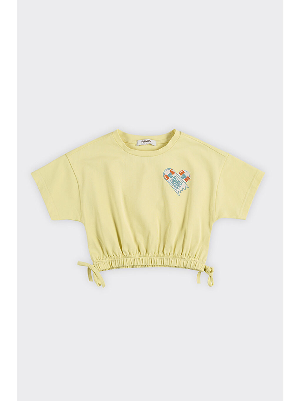 Kız Çocuk Sarı Crop Tişört-4