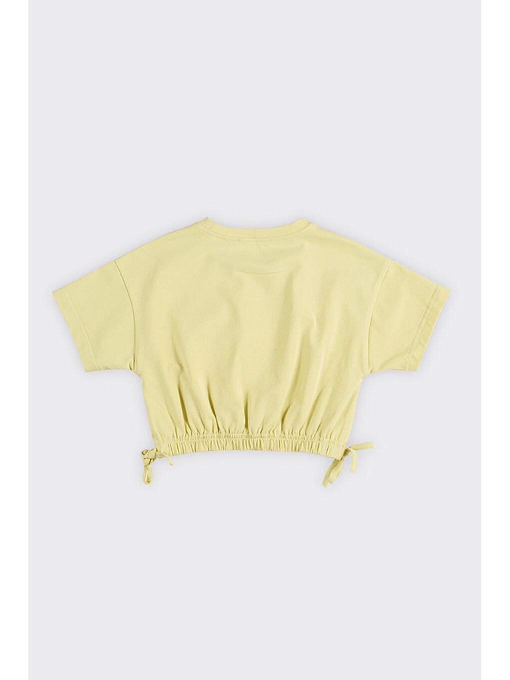Kız Çocuk Sarı Crop Tişört-5