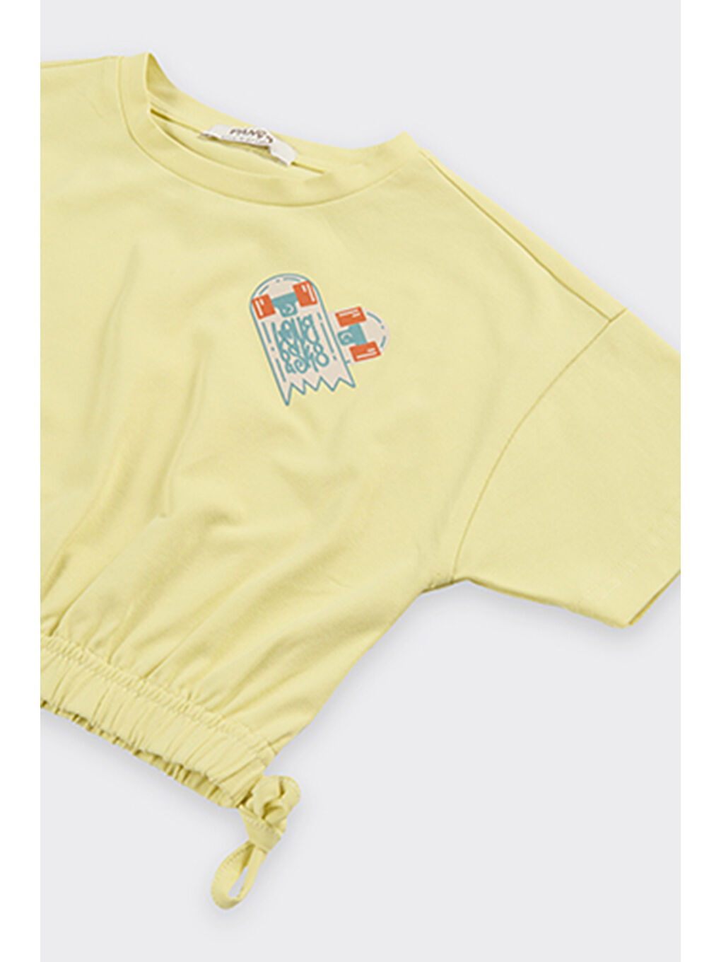Kız Çocuk Sarı Crop Tişört-6