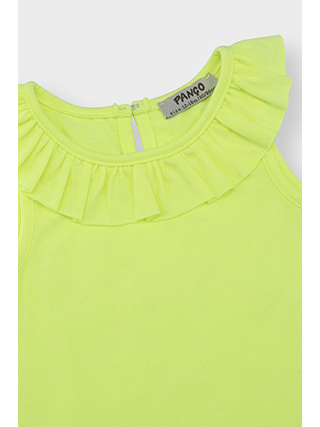 Kız Bebek Yakası Fırfır Detaylı Sarı Atlet-2