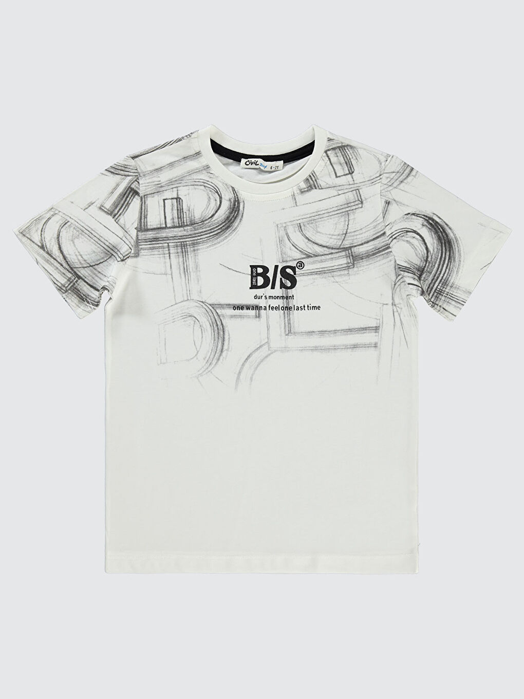 Boys Erkek Çocuk Tişört 6-9 Yaş Ekru