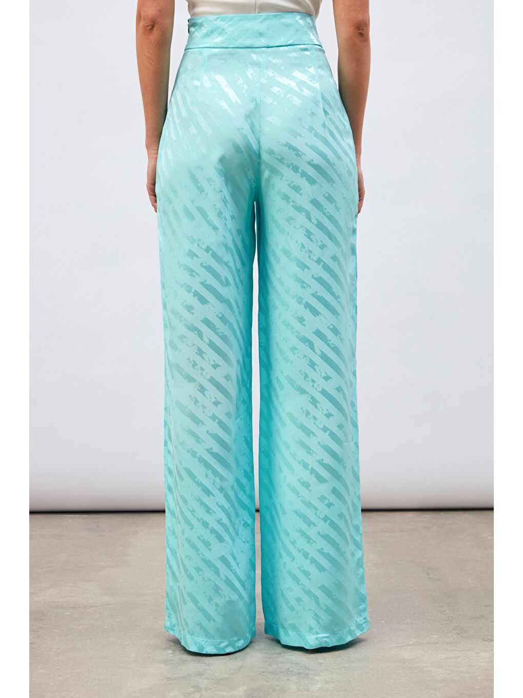 Desenli Salaş Pantolon - Turkuaz-7