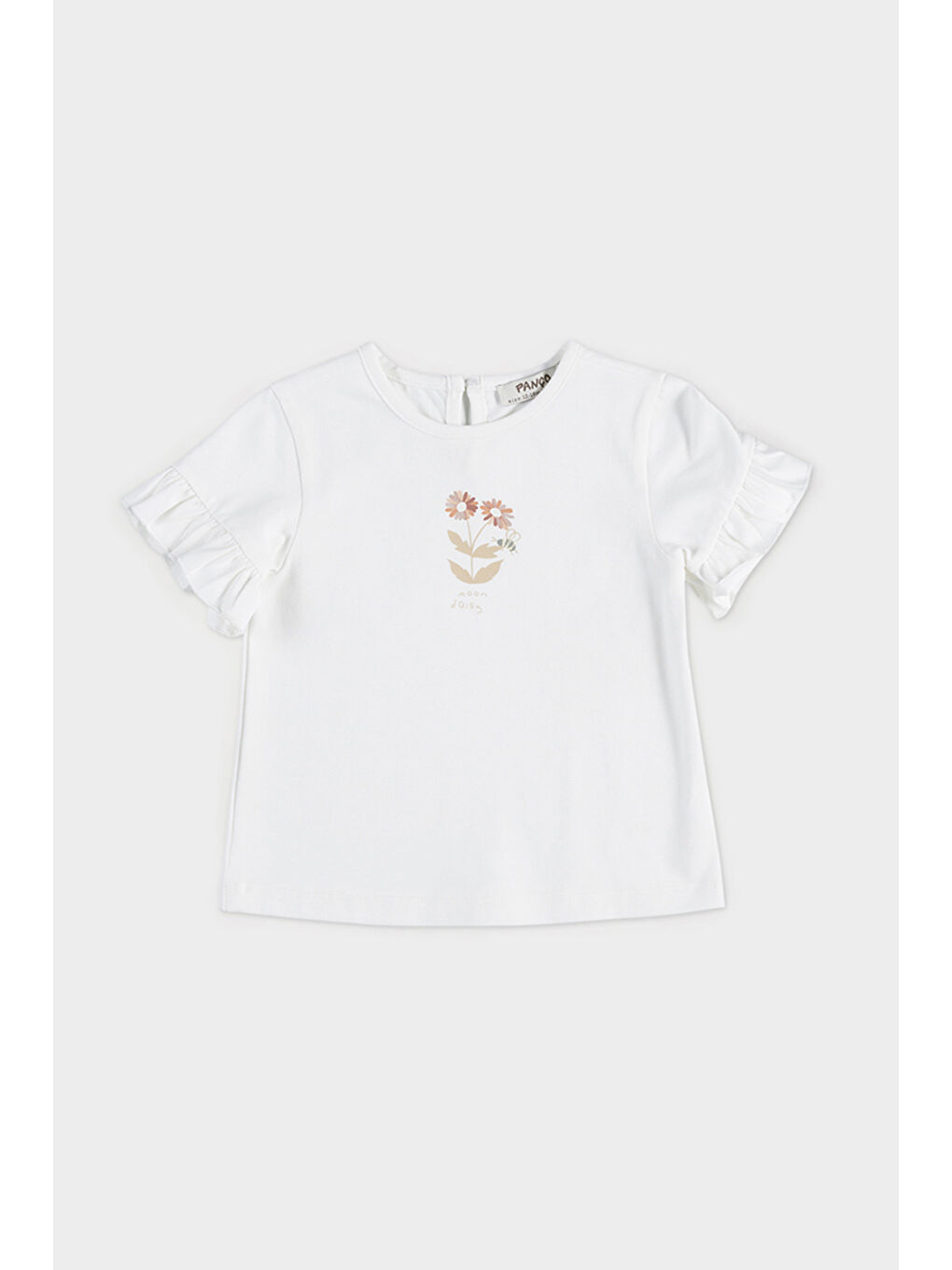 Kız Bebek Baskı Detaylı Ekru Tişört