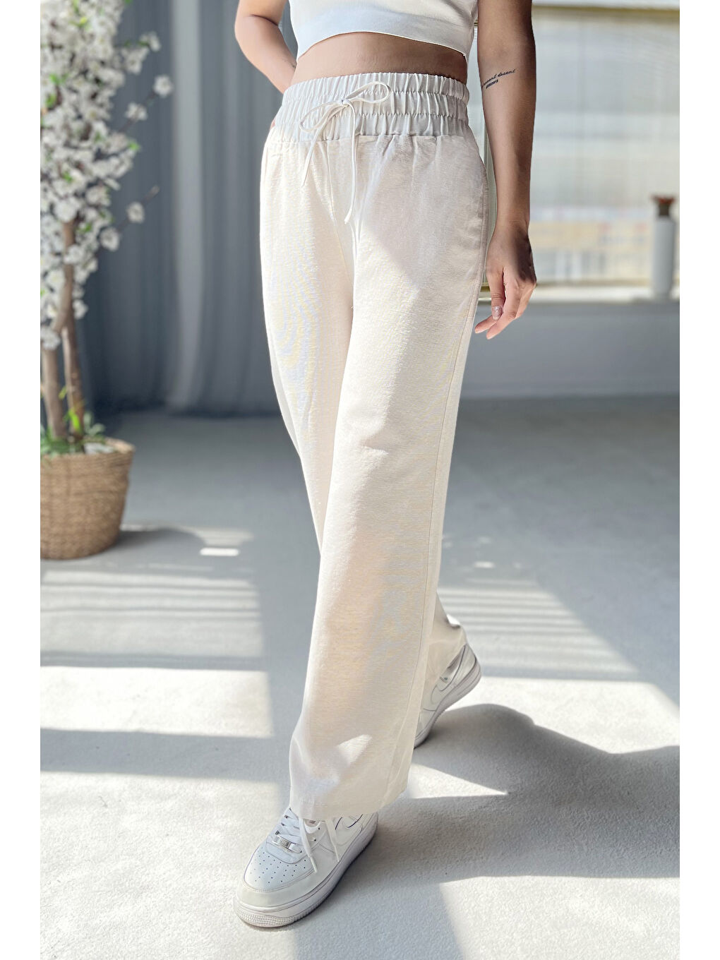 Orta Kadın Ekru Pantolon - 11687