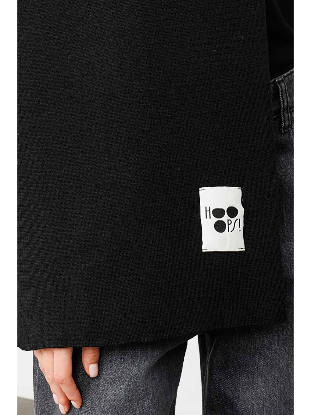 Düz Renk Siyah Atkı-2