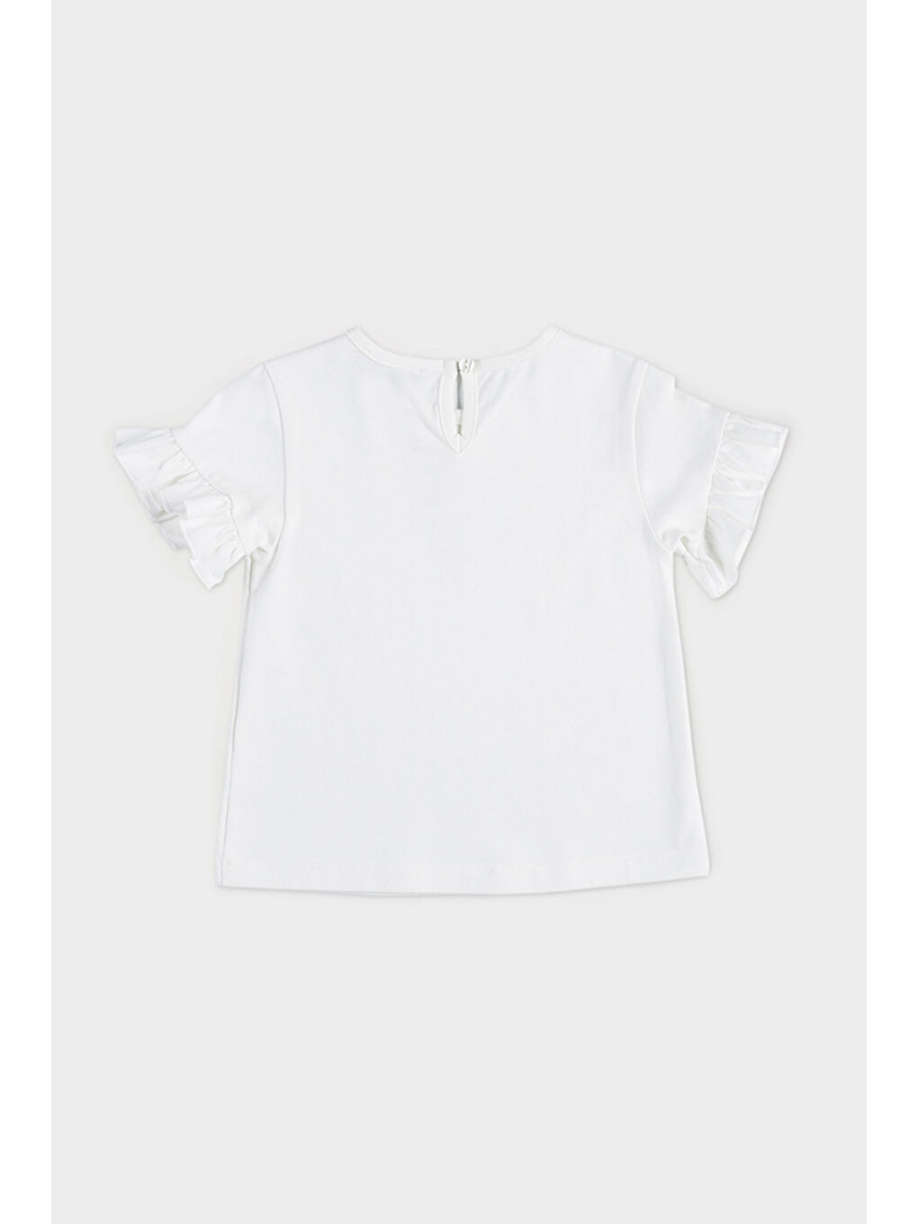 Kız Bebek Baskı Detaylı Ekru Tişört-1