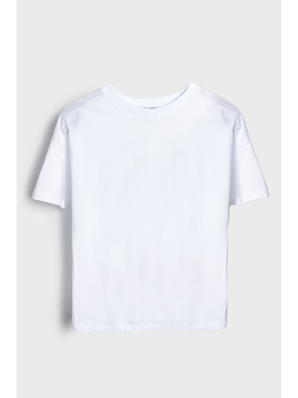 Kadın Beyaz Renk S5 Bisiklet Yaka Basic T-Shirt-2