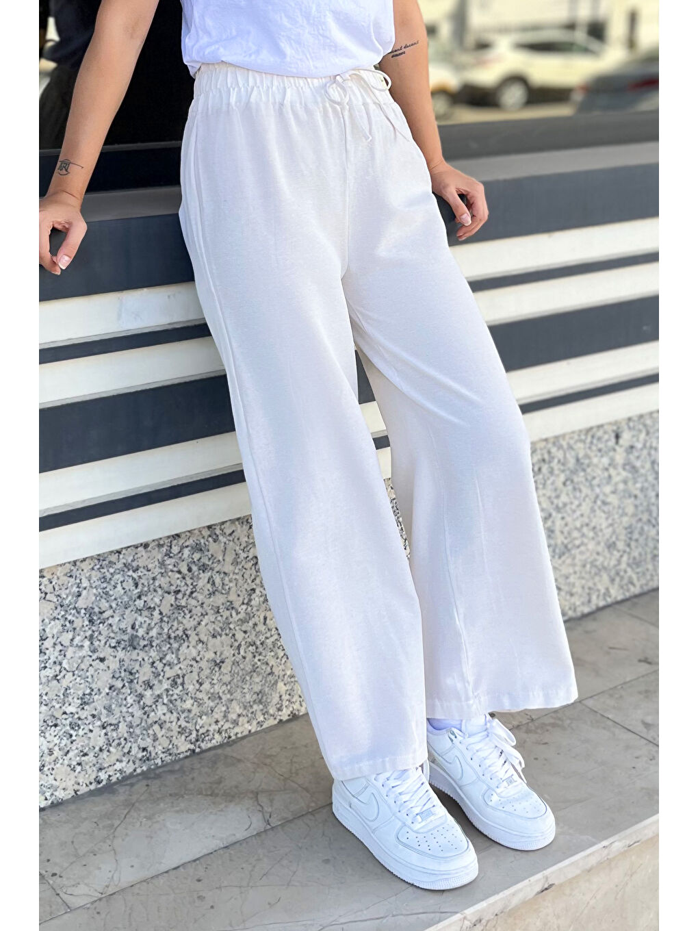 Orta Kadın Ekru Pantolon - 11687-3