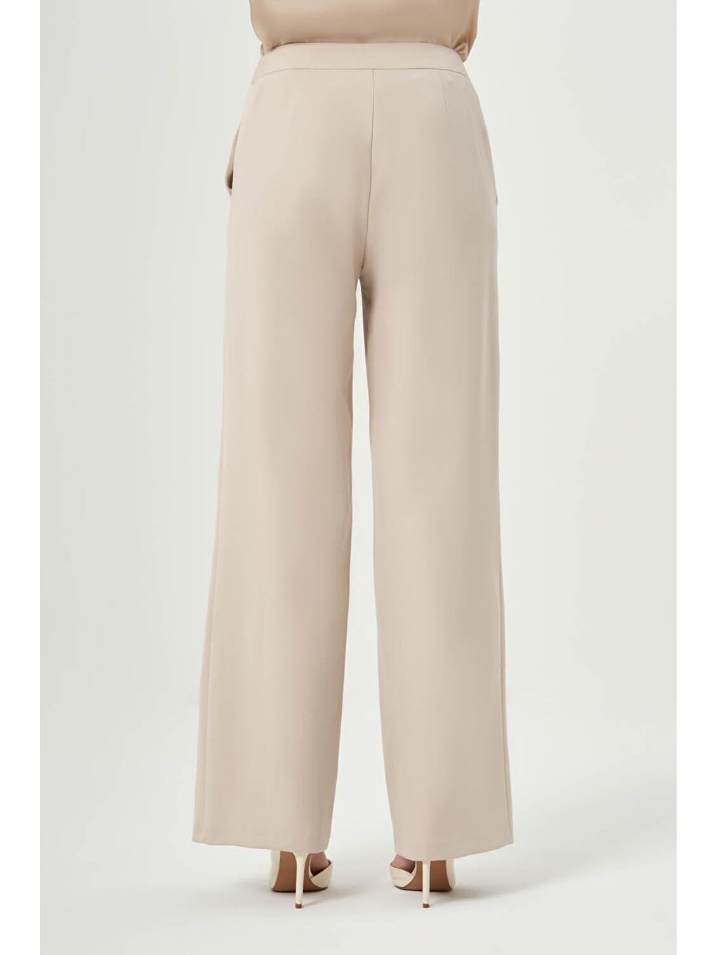 Bej Parça Bloklu Vizon Pantolon-5