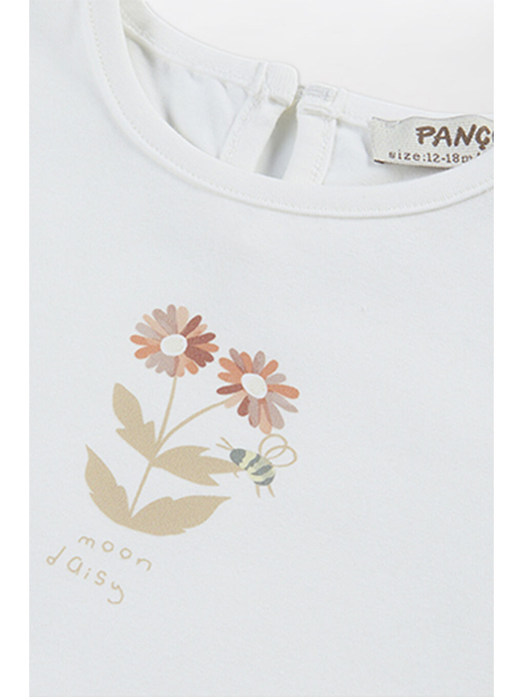 Kız Bebek Baskı Detaylı Ekru Tişört-3