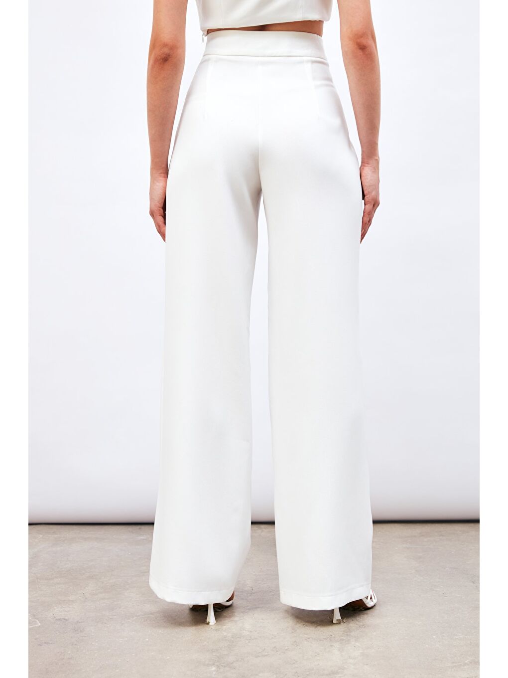 Kontrast Salaş Pantolon - Ekru-5