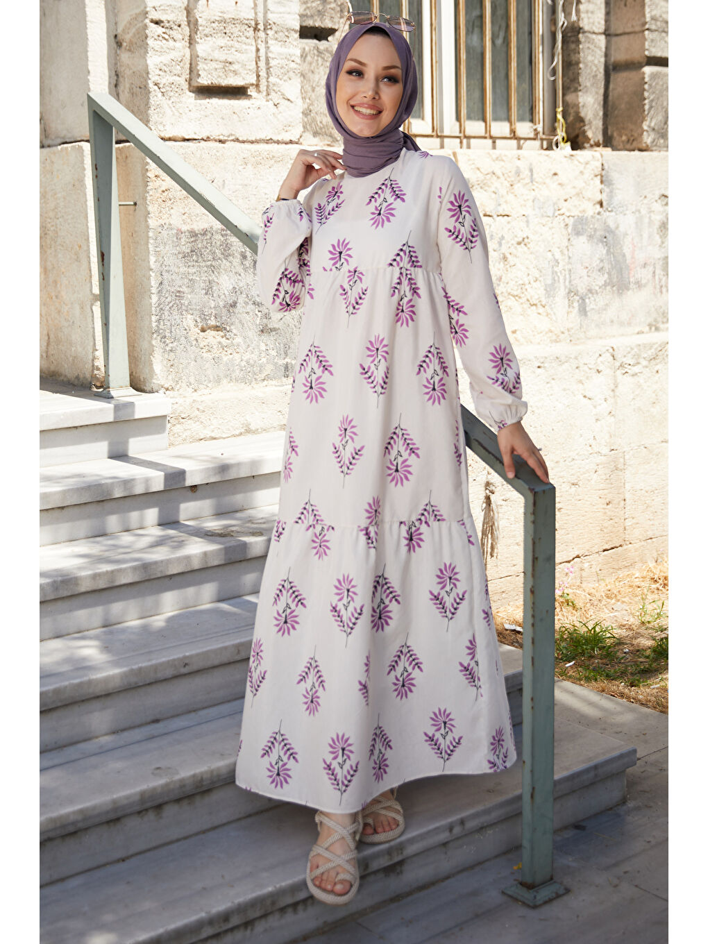 Bisiklet Yaka Kadın Fuşya Elbise - 10363