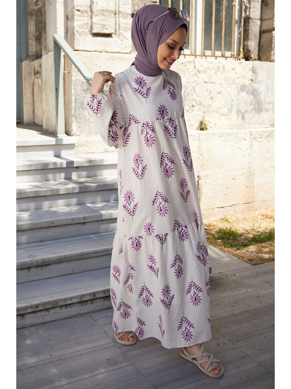 Bisiklet Yaka Kadın Fuşya Elbise - 10363-1