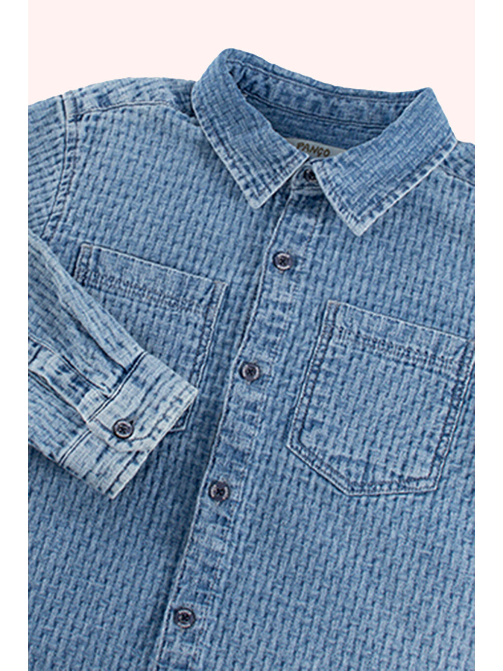 Erkek Çocuk Düğmeli Mavi Jean Gömlek-2
