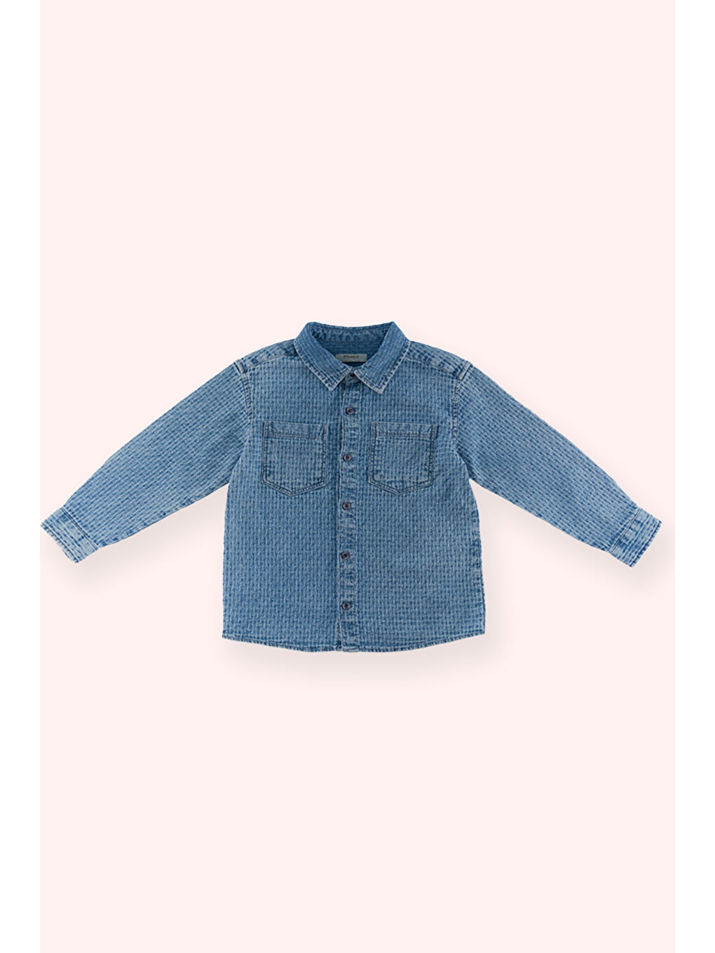 Erkek Çocuk Düğmeli Mavi Jean Gömlek-3