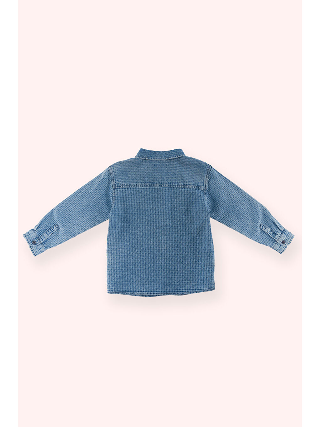 Erkek Çocuk Düğmeli Mavi Jean Gömlek-4