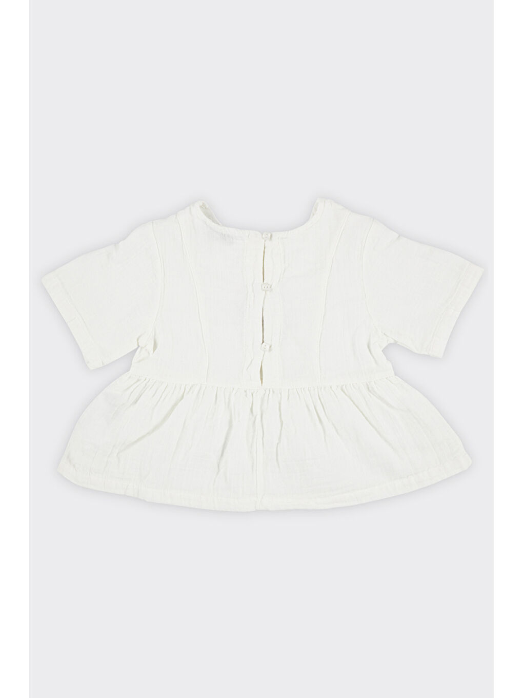 Kız Çocuk Nakış Detaylı Ekru Bluz-2