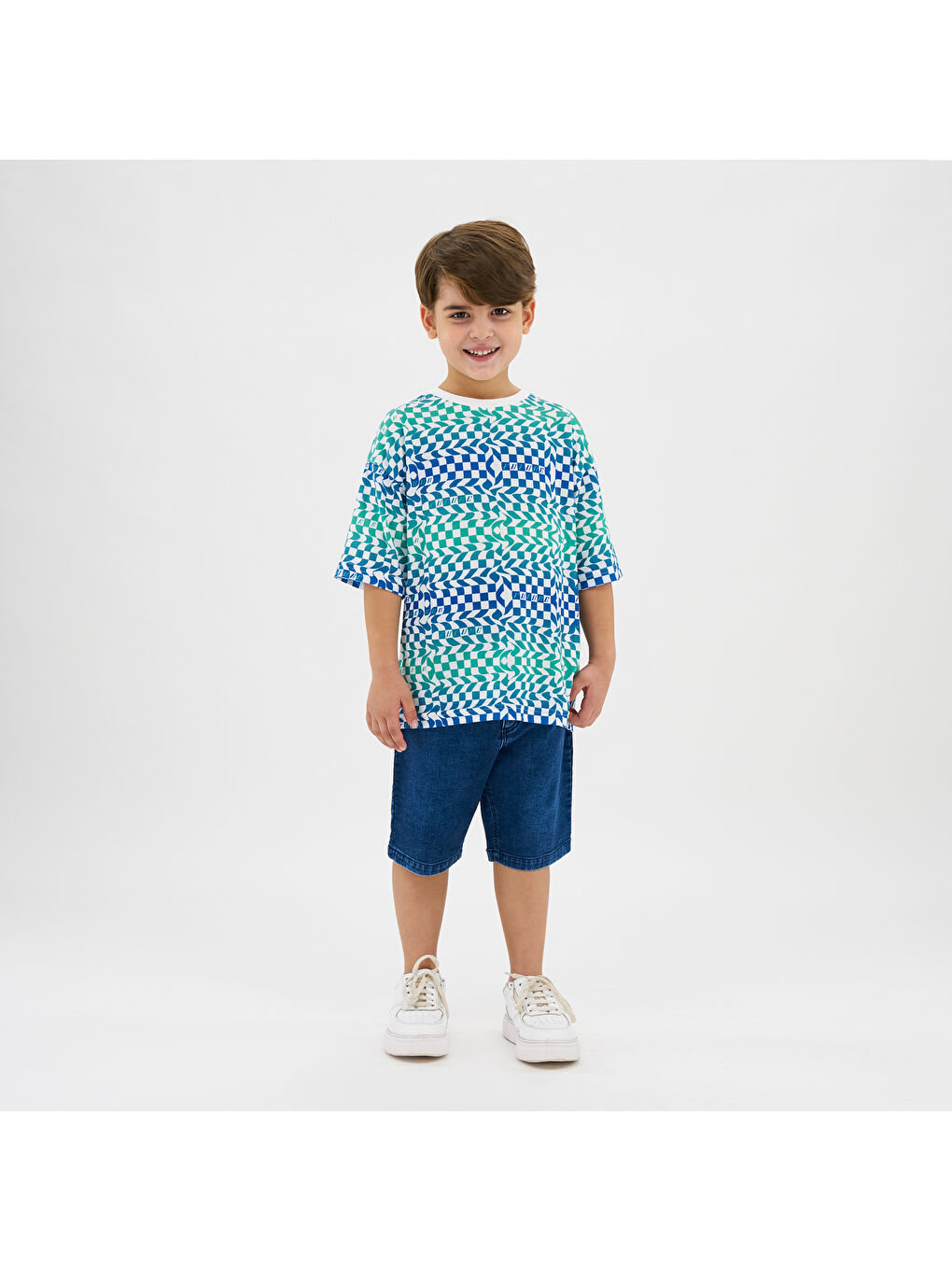 Erkek Çocuk Baskılı Beyaz Tişört