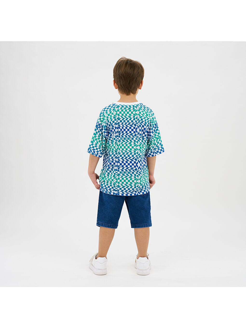 Erkek Çocuk Baskılı Beyaz Tişört-1