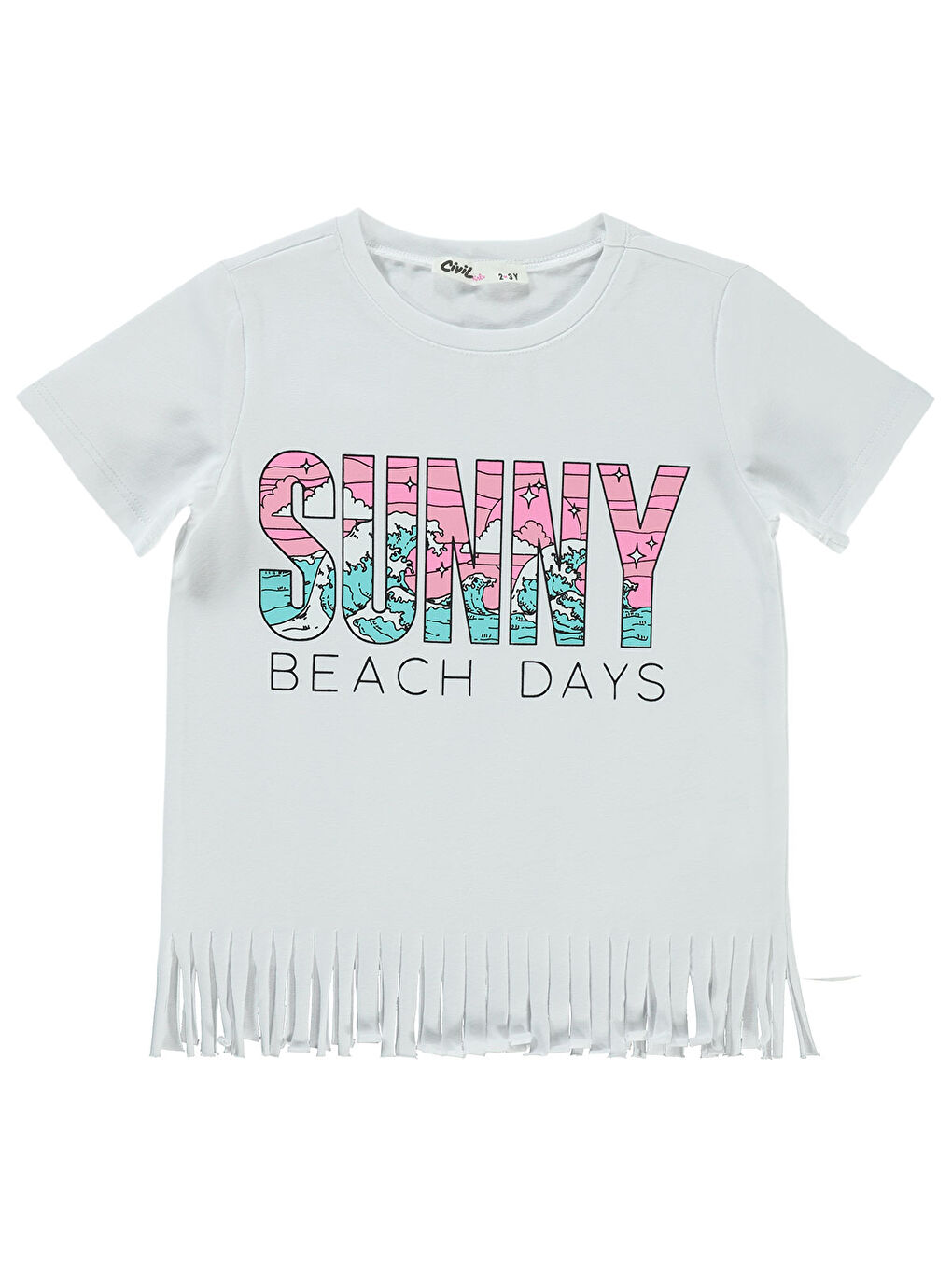 Girls Kız Çocuk Tişört 2-5 Yaş Beyaz