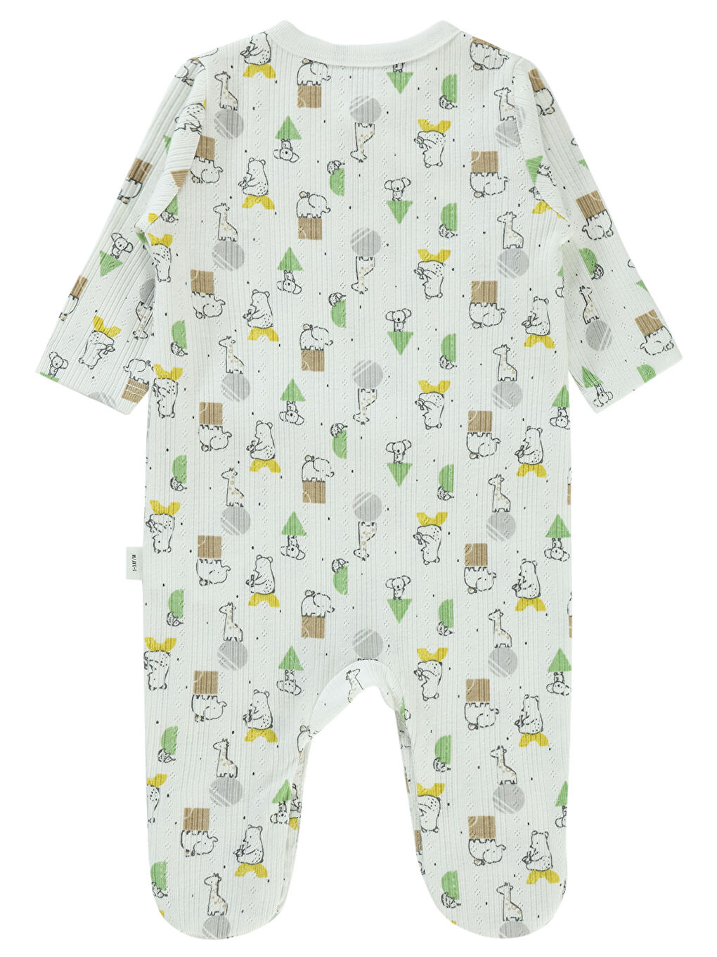 Baby Erkek Bebek Patikli Tulum 1-6 Ay Ekru-1