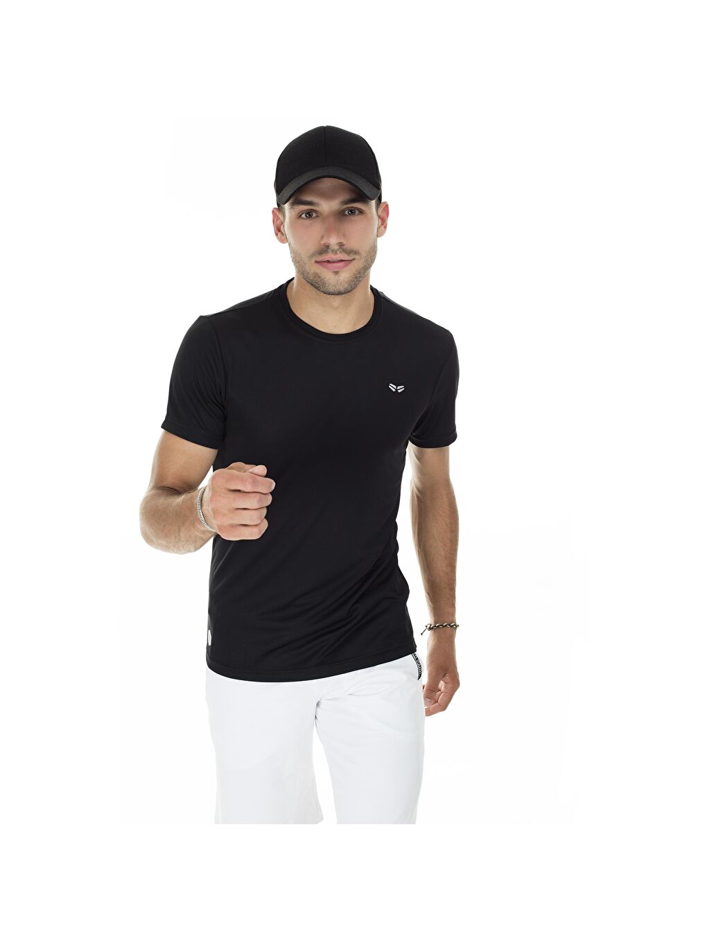 Siyah Bisiklet Yaka Tişört 5657025-4