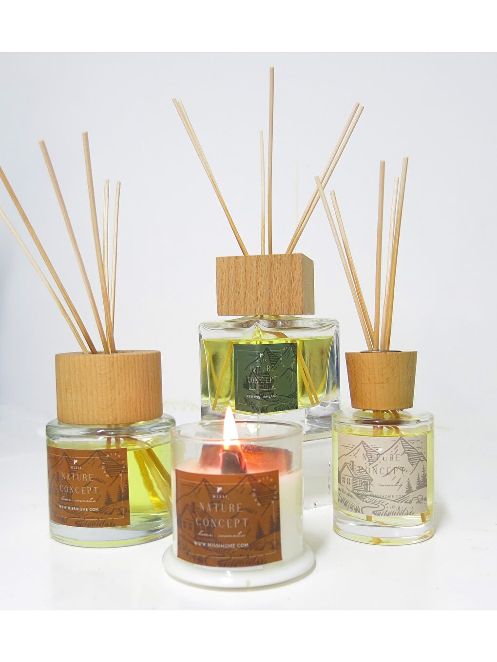 Kahverengi Nature Collection 220 cc Ahşap Kapaklı Vanilya Sandal Oda Kokusu-3