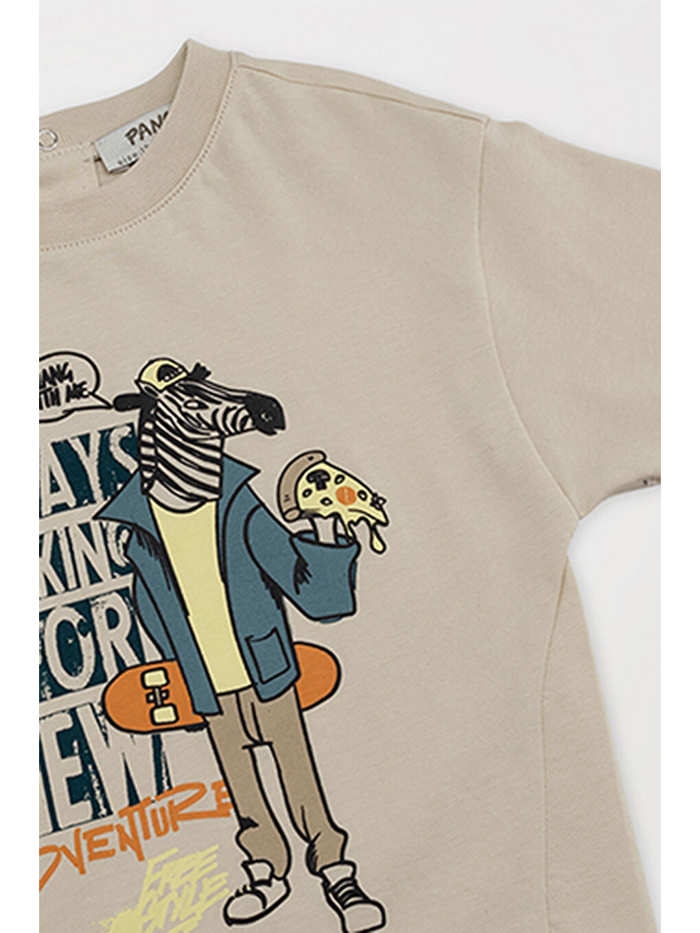 Erkek Bebek Baskılı Bej Tişört-2