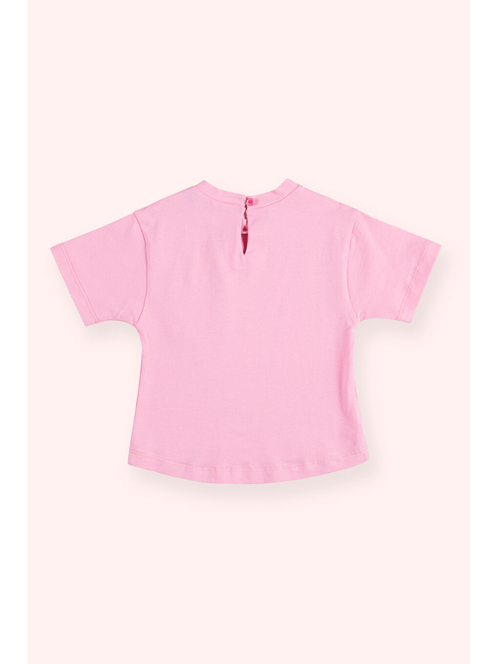 Kız Bebek Cebi Fırfır Detaylı Pembe Tişört-2