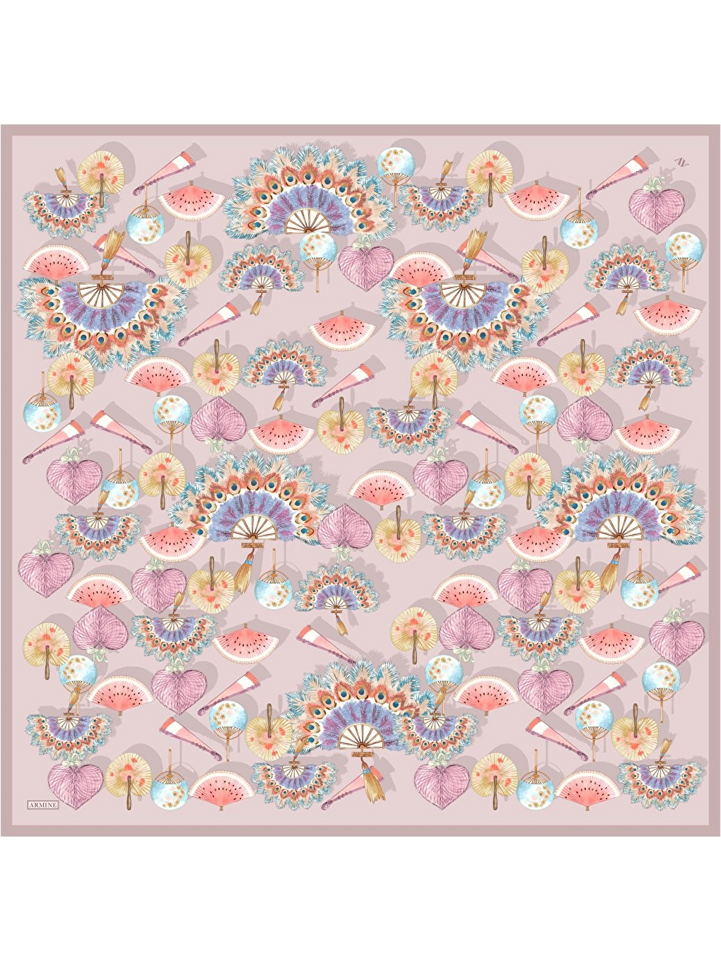 Pembe Saf İpek Sura Eşarp 9532D 05-4