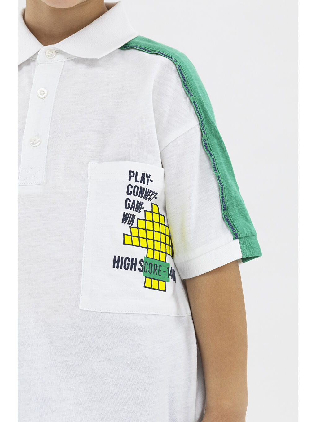 Erkek Çocuk Beyaz Polo Yaka Tişört-2