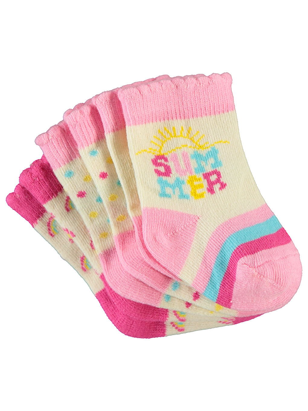 Baby Kız Bebek 3'lü Çorap Set 6-18 Ay Pembe-2