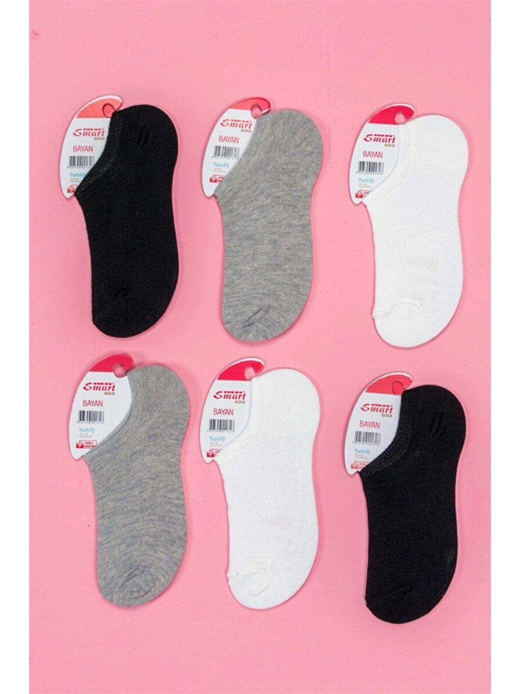 6'lı Kadın Karışık Pamuklu Sneaker Çorap