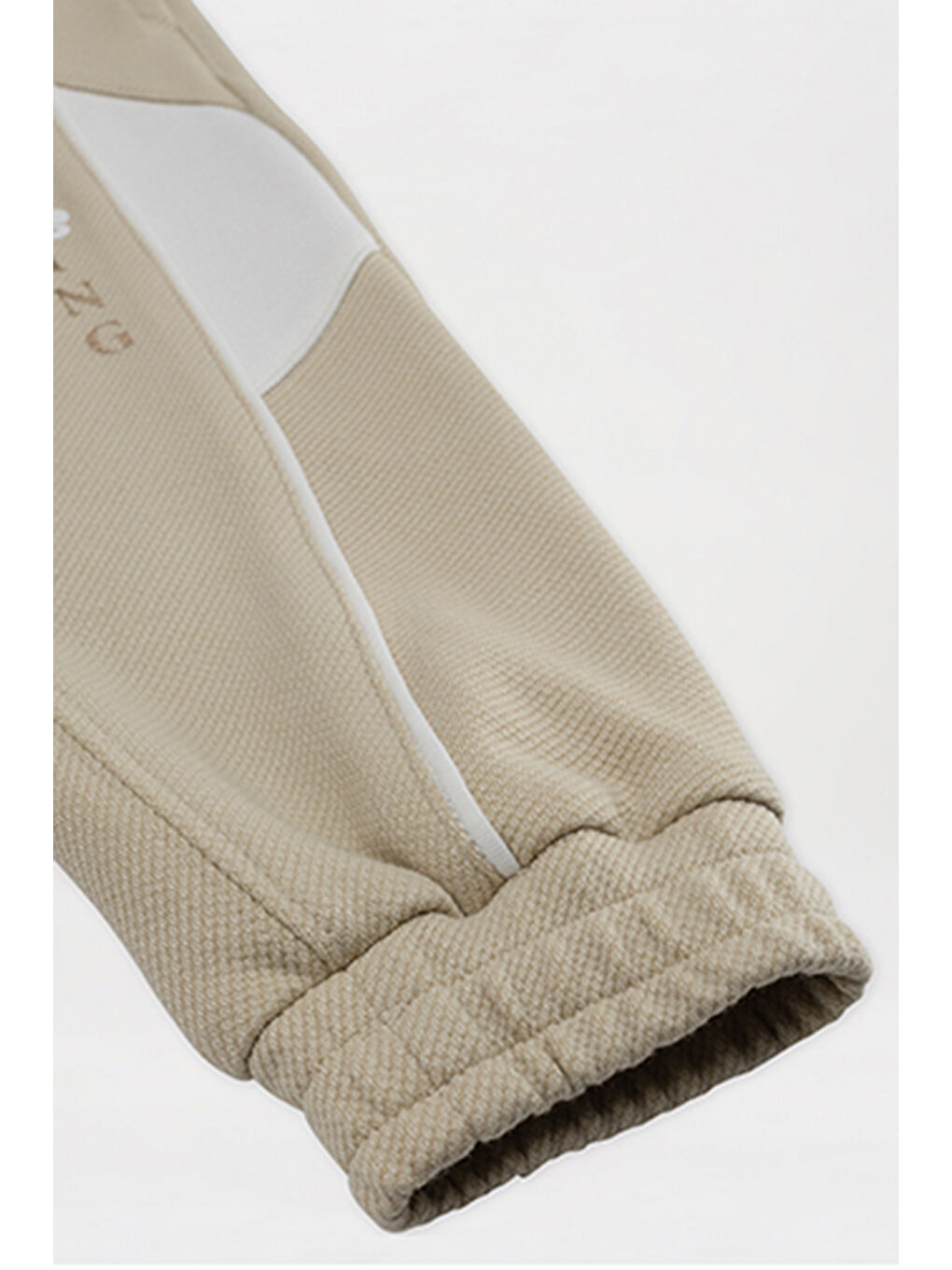 Kız Bebek Beli Ve Paçası Lastikli Bej Eşofman Altı-3