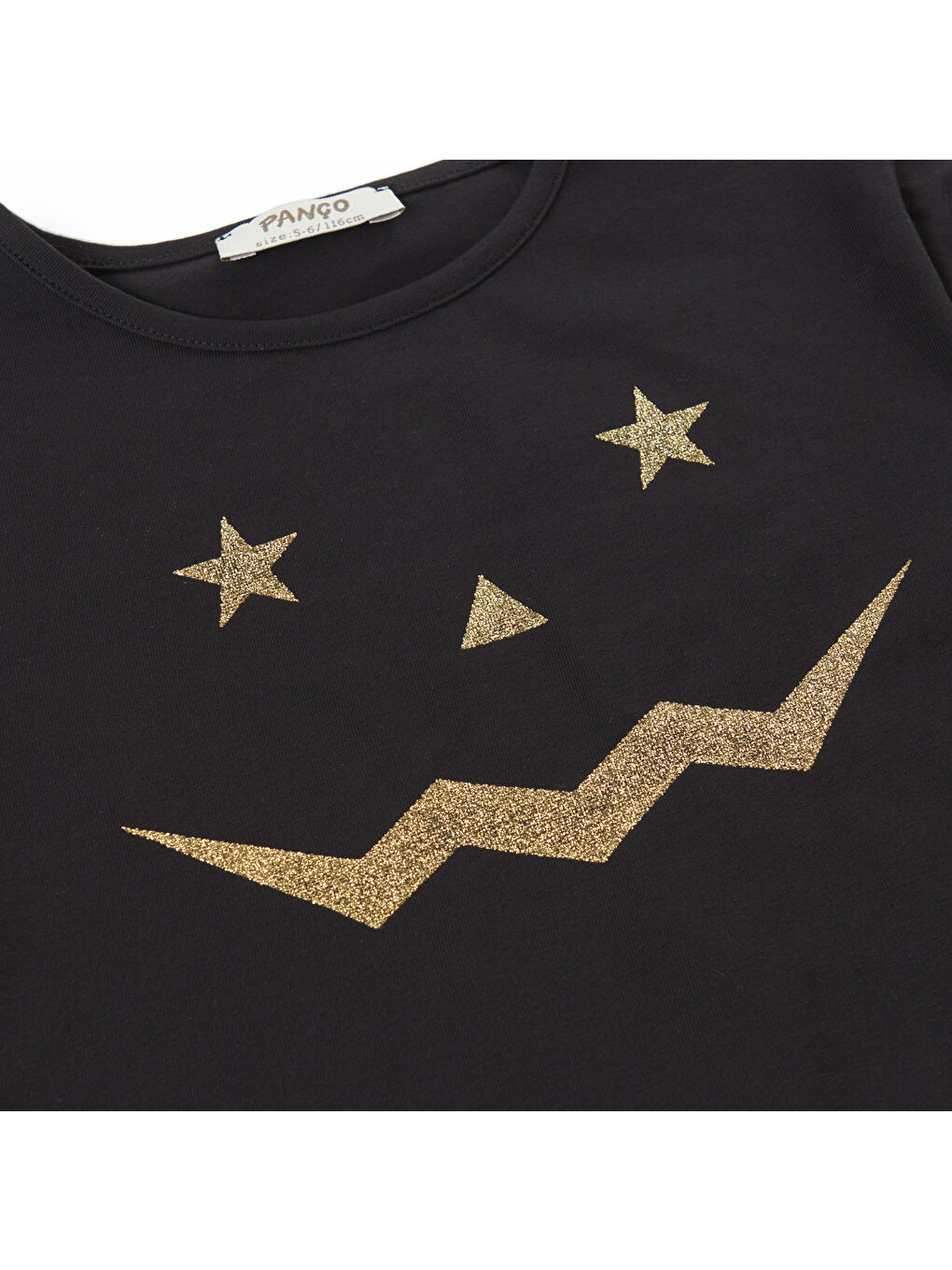 Kız Çocuk Baskı Detaylı Siyah Tişört-2