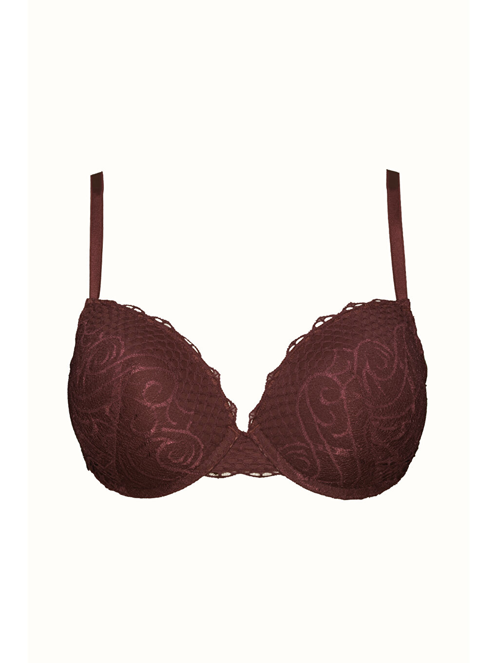 Dantelli Destekli Sütyen C18125 Mürdüm