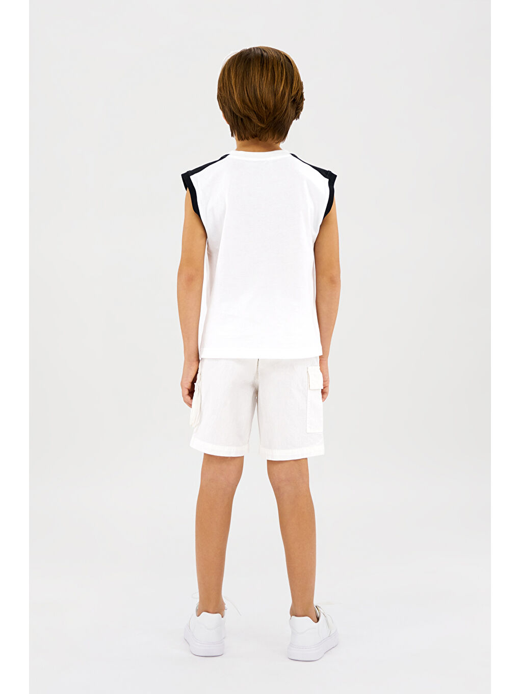 Erkek Çocuk Baskılı Beyaz Atlet-1