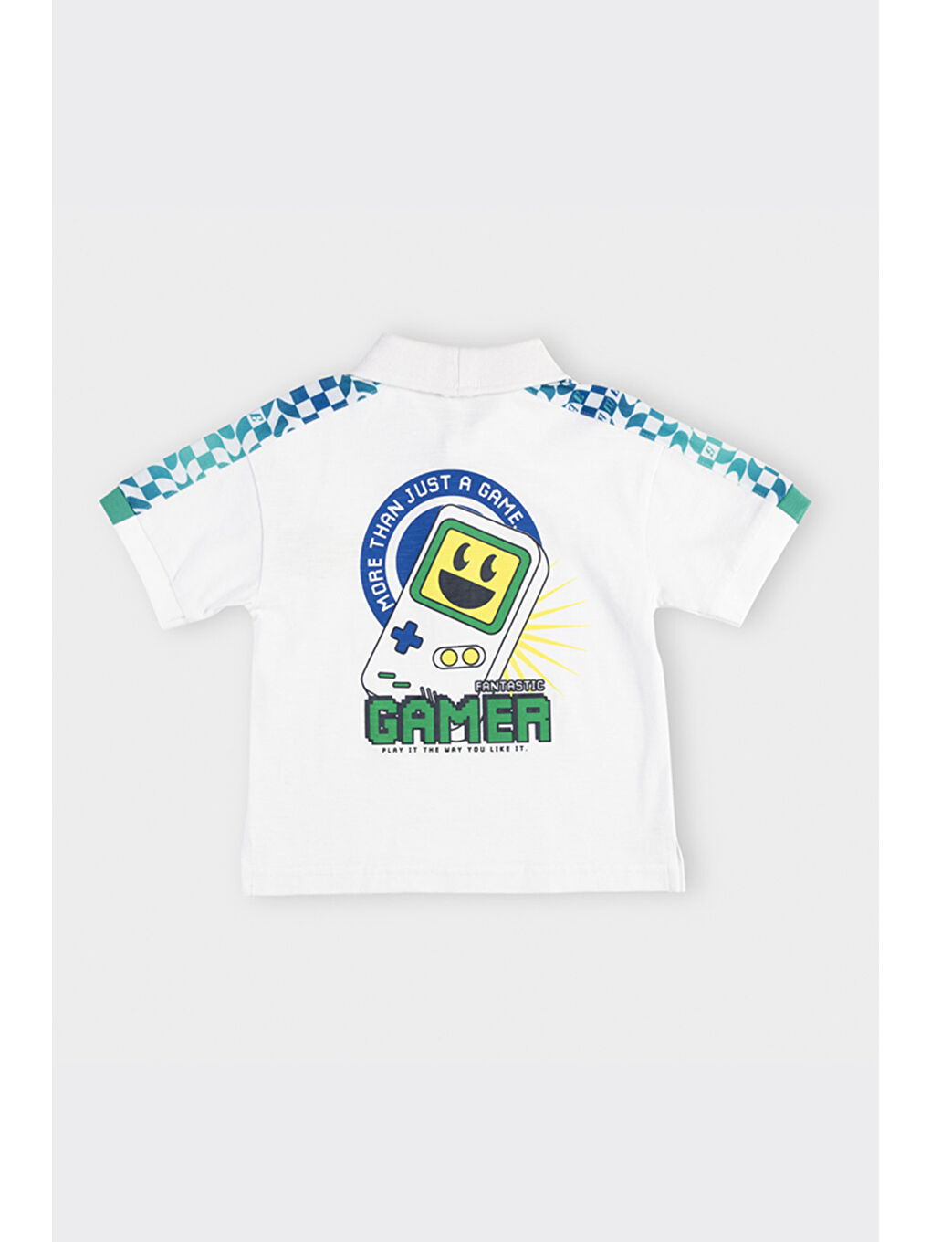 Erkek Bebek Beyaz Polo Yaka Tişört-1