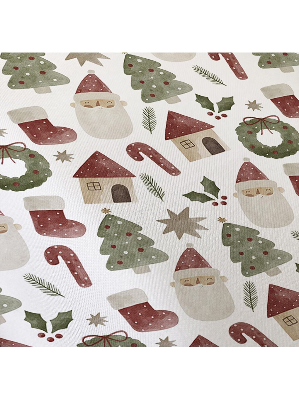 Karışık Yılbaşı Tema Çorap Desen Baskılı Bebek Boy Lastikli Çarşaf Seti 60x120 cm-2