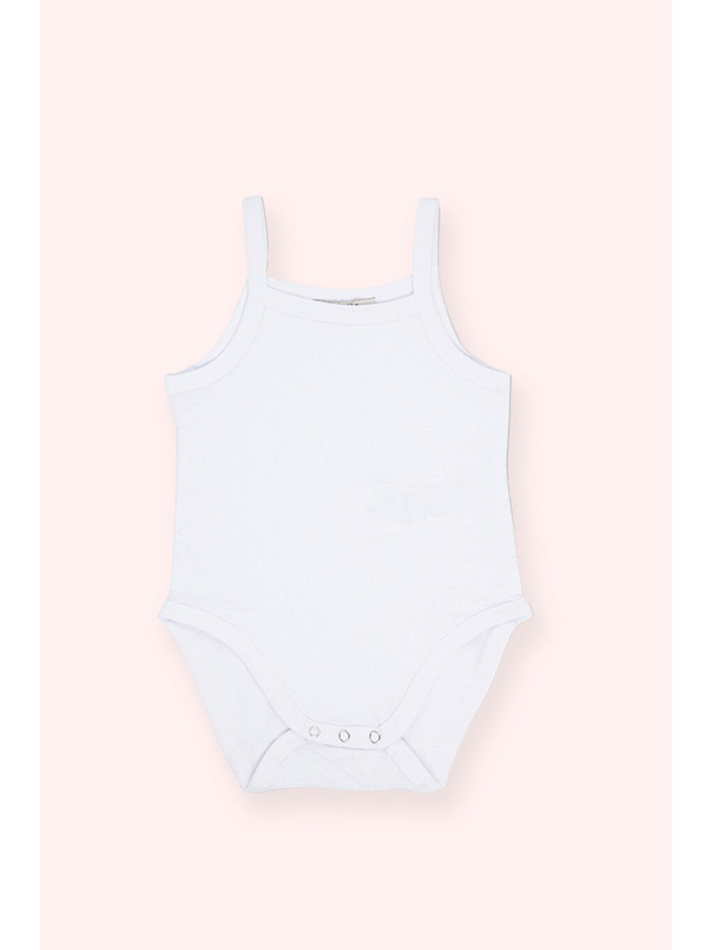 Kız Bebek Özel Dokulu Askılı Beyaz Body