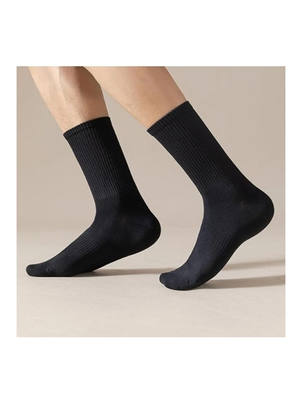 Siyah 6 Çi̇ft Si̇yah Di̇ki̇şsi̇z Pamuklu Teni̇s Uni̇sex Soket Çorap-1
