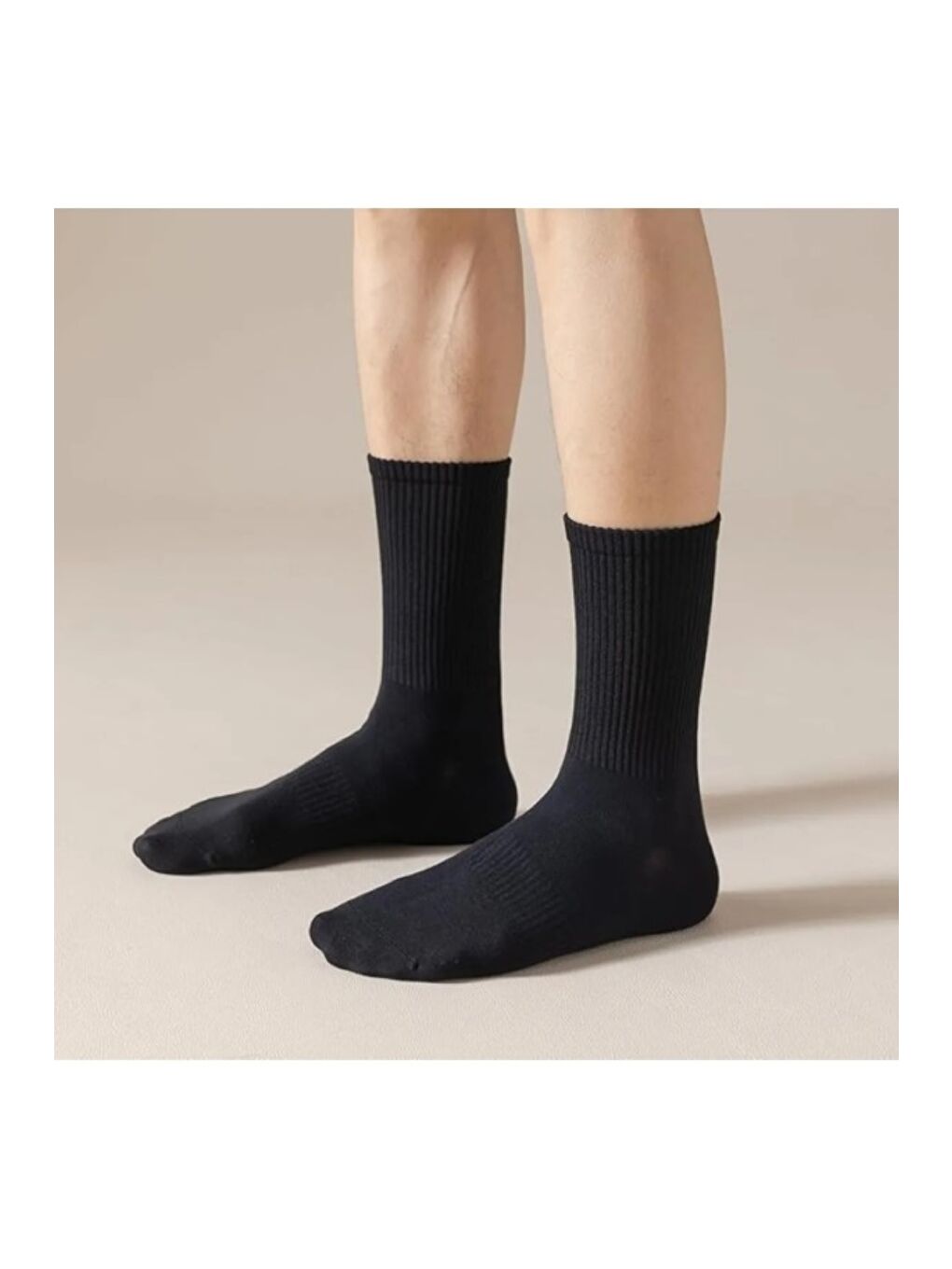 Siyah 6 Çi̇ft Si̇yah Di̇ki̇şsi̇z Pamuklu Teni̇s Uni̇sex Soket Çorap-2