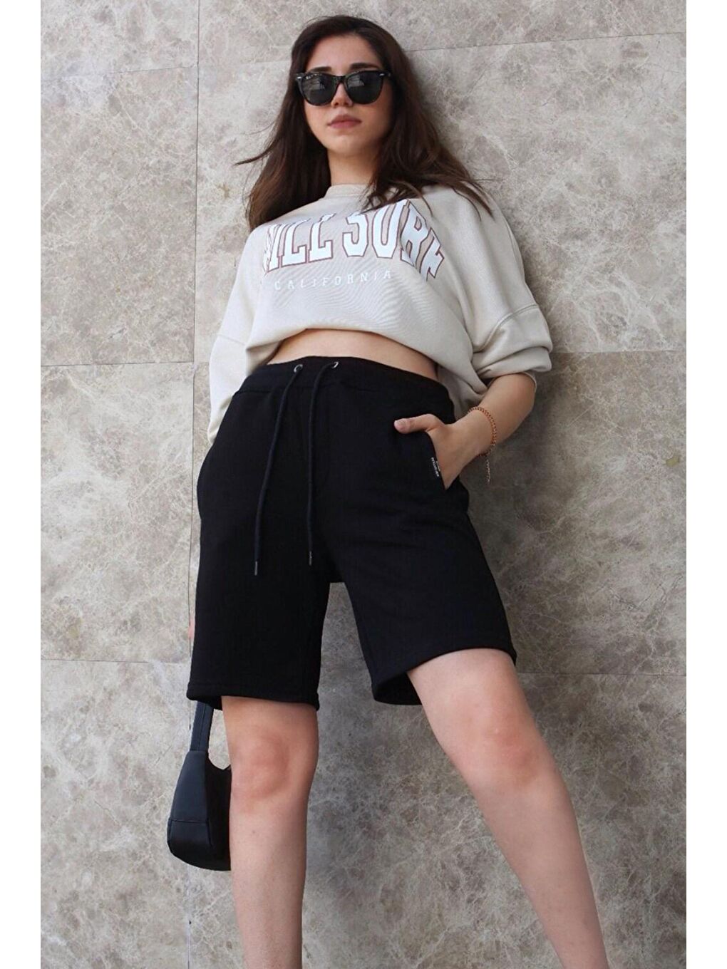 Siyah Kapri Şort Mg1171-1
